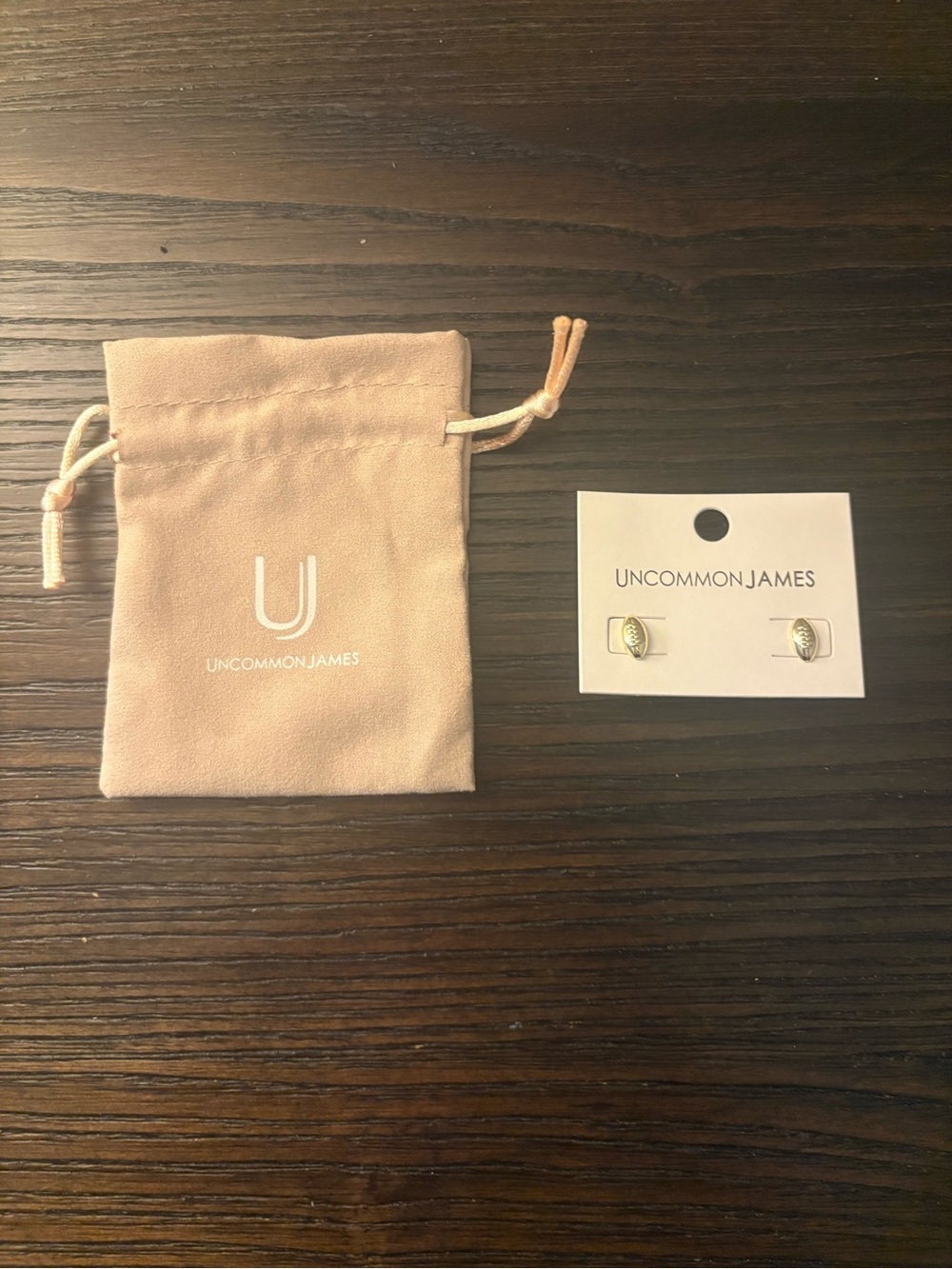 Uncommon James Gold Football Stud Earrings